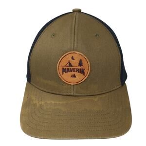 Maverik Snapback Trucker Hat Brown One Size Adjustable Lightweight Mesh Back